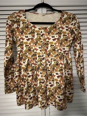 kate quinn Mushroom Print Peplum Skirted Top